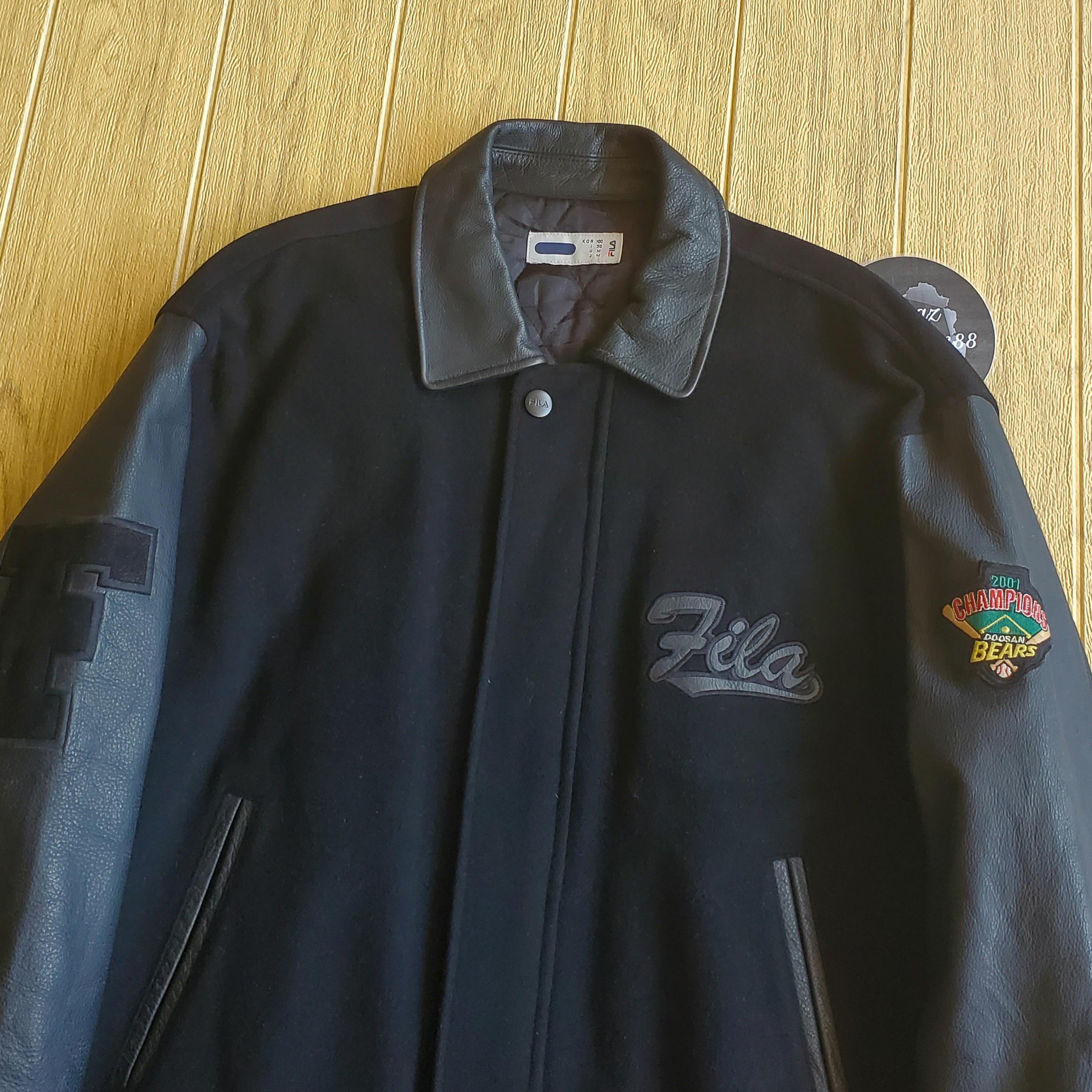 Vintage 90s FILA Sleeve Leather Wool Varsity Jacket - Etsy