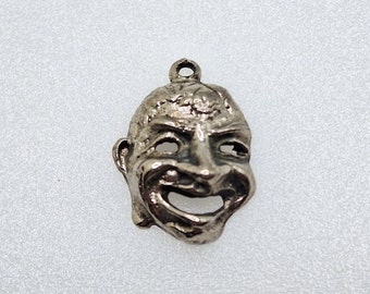 Smiling Greek Mask  - Vintage Sterling Silver Charm
