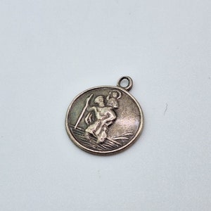 St Christopher - Pingente ou Charme Vintage de Prata Esterlina