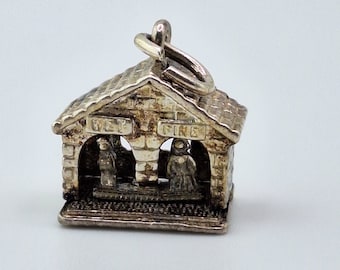 NUVO - Weather House  - Articulate Moving Charm - Vintage Sterling Silver Charm