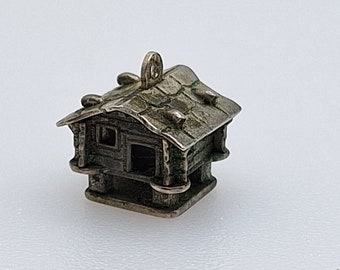 Alpine Lodge / Wooden Home  - Vintage Sterling Silver Charm