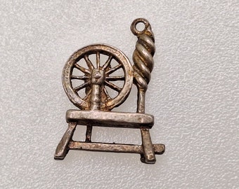 Spinning Wheel  - Vintage Sterling Silver Charm