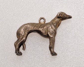 Greyhound Dog  - Vintage Sterling Silver Charm