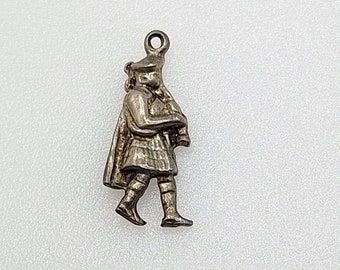 Scottish Bagpiper - Vintage Sterling Silver Charm - Silver Charm Bracelet