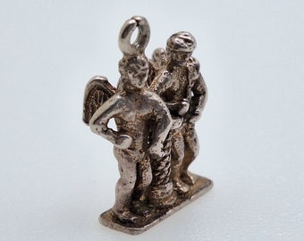 Greek Mythical Figures Icarus and Daedalus  - Vintage Sterling Silver Charm - Silver Charm Bracelet