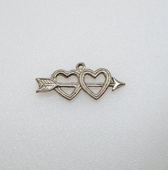 Entwined Hearts with Arrow  - Vintage Sterling Si… - image 2