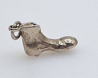 Old Fashioned Football / Rugby Boot  - Vintage Sterling Silver Charm