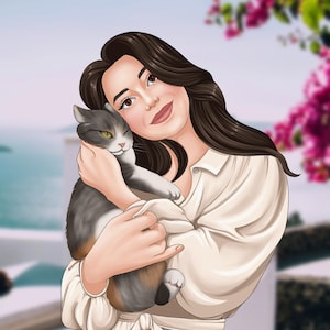 Digital illustrations, custom portrait, family art, pet art, personalized gift, painting