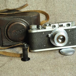 Rara cámara telemétrica Industar-10 M39 con montura Leica, perteneciente a la FED NKVD de la URSS (n.º 124414).