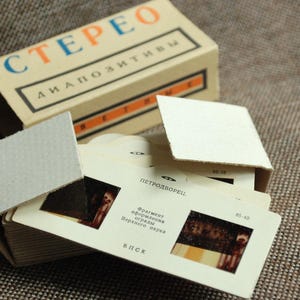 Stereo slides for STEREOSCOPE-3 - Leningrad Petrodvorets 3D USSR illustrations of history set