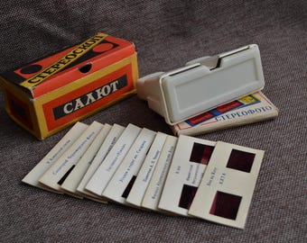 Stary stereoskop STEREOSKOP SALUT ussr + 10 slajdów stereo
