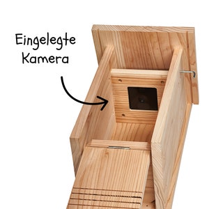 Caja nido para cámara Little Birds, casa para pájaros para cámara parpadeante, protección para gatos y pájaros carpinteros, casa para pájaros con cámara cámara no incluida imagen 2