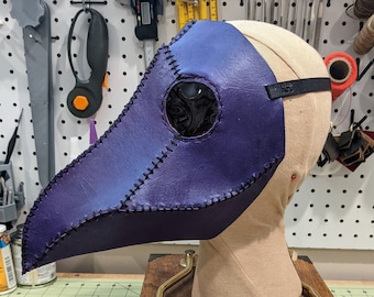 Deluxe Leather Plague Doctor Mask | Purple