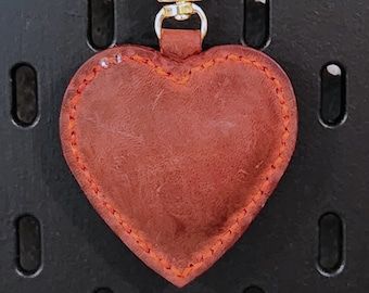 Red Leather Heart Bag Charm