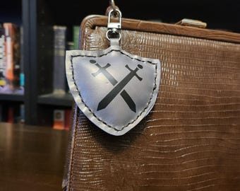 Leather Shield Bag Charm