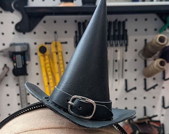 Mini Witches Hat Fascinator | Black