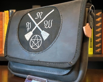 PNW Embroidered Leather Crossbody Bag