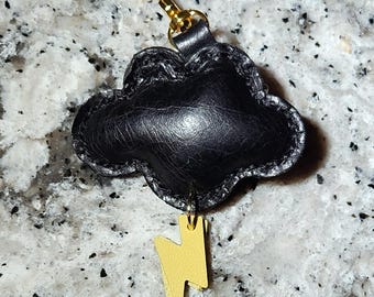 Leather Storm Cloud Bag Charm