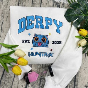 Kpop Band Huntrix Embroidered Sweatshirt, Huntrix Demon Hunters Hoodie, Mira Rumi Joey Shirt, Demon Hunter Merch, Gift For Kpop Fan