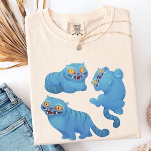 Camiseta Kpop Demon Hunters Tiger Comfort Colors, camiseta Derpy The Tiger e Bird Demon Hunter Tiger, Kpop Demon Hunters, fã de Hunters Tiger