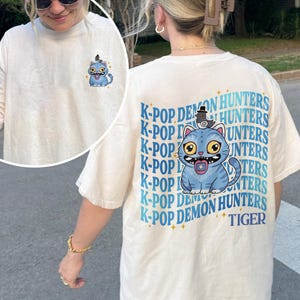 Kpop Demon Hunter Tiger Comfort Colors Shirt, Derpy The Tiger And Bird Demon Hunter Tiger Tee, Kpop Saja Boys Shirt, Hunters Tiger Fan