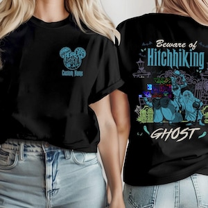 Custom the Haunted Mansion Mickey Ears Comfort Colors T-shirt, Hitchhiking Ghosts Shirt, Disneyland Halloween Shirt, Disney World Trip