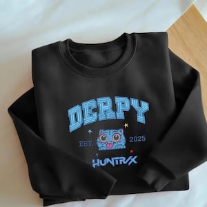 Embroidered  Kpop Demon Hunters Sweatshirt, Derpy Huntrix Shirt, Demon Tiger Hoodie, Anime Shirt, Gift For Her Him, Saja Girls Fan Gift