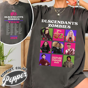 Comfort Colors Descendants Zombies World Tour Shirt, Disney The Rise Of Red Group Shirt, Summer Music Festival 2025 Shirt, Fan Gifts
