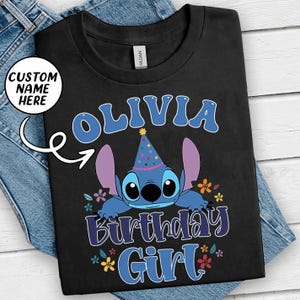 Disney Stitch Birthday Girl Shirt, Lilo And Stitch Sweatshirt, Disney Cartoon Hoodie, Stitch Movie Tee, Birthday Boy Tee, Birthday Gift