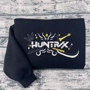 Huntrix Girls Embroidered Sweatshirt, Kpop Demon Hunters Hoodie, Vintage Huntrix Shirt, Huntrix Fan Shirt Gift, Kpop Huntrix Logo Shirt
