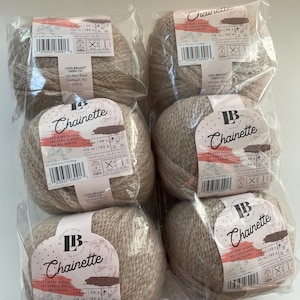 Laine pour chaînette de marque Lion - *SUPPRIMÉ* - laine beige Destash laine, lot de 6 - (lots de teinture assortis)