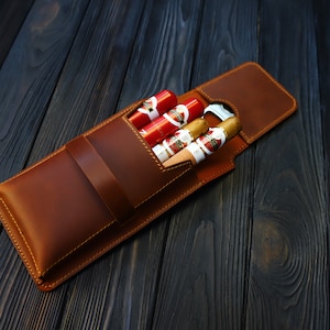 Gepersonaliseerde sigarenkoker *Aangepaste sigarendoos en reisopberger*Leren sigarenhouder*Sigarenaccessoires*Herencadeaus*Kerstcadeau