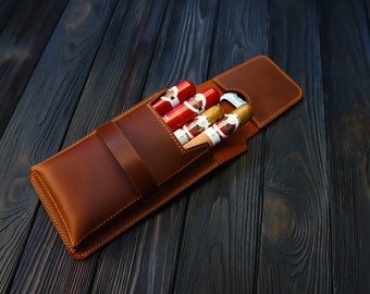 Estuche para puros personalizado * Caja para puros personalizada y almacenamiento de viaje * Porta puros de cuero * Accesorios para puros * Regalos para hombres * Regalo de Navidad