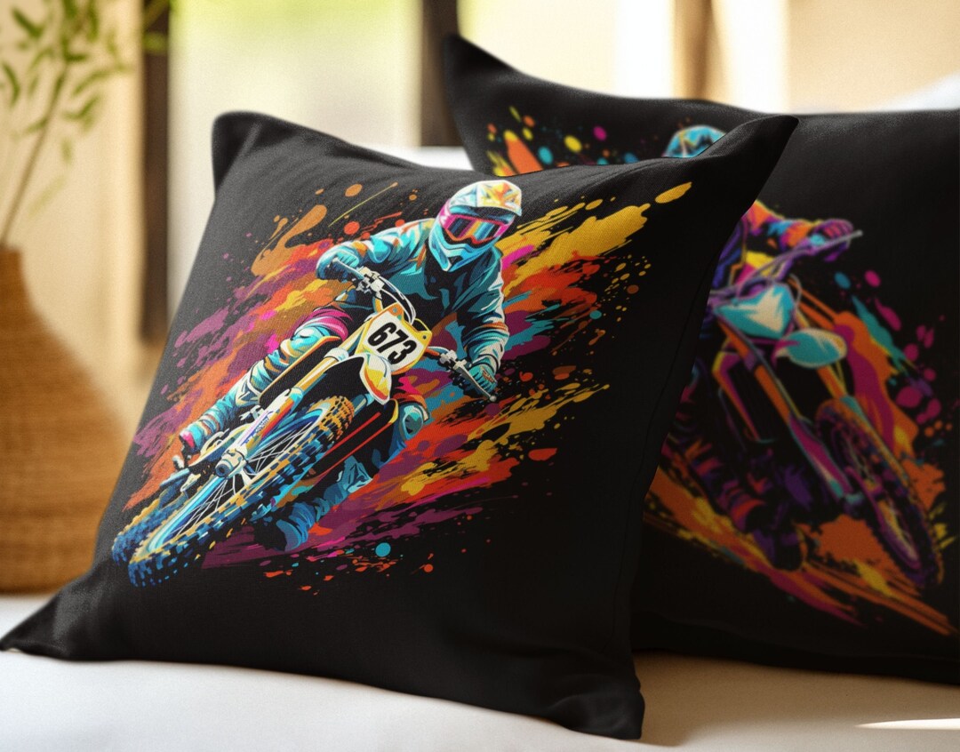 Dirt Racing Pillow Cover Carolina Blue main image 0