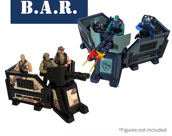 Maßstab 1:12 (geprüft) – B.A.R. – BAR – Mehrfarbige Optionen – 3D-Druck – GI Joe Cobra Valaverse Marvel Legends Star Wars Schwarz