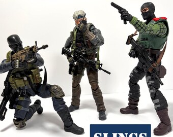 Tragegurt für Actionfiguren – Maßstab 1:12, verstellbar, 3er-Pack – GI Joe, Cobra, Marvel Legends