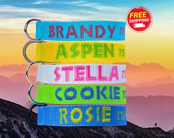 Custom Dog Collar with Name & Number - Premium Custom Embroidery, Durable, Adjustable Collar