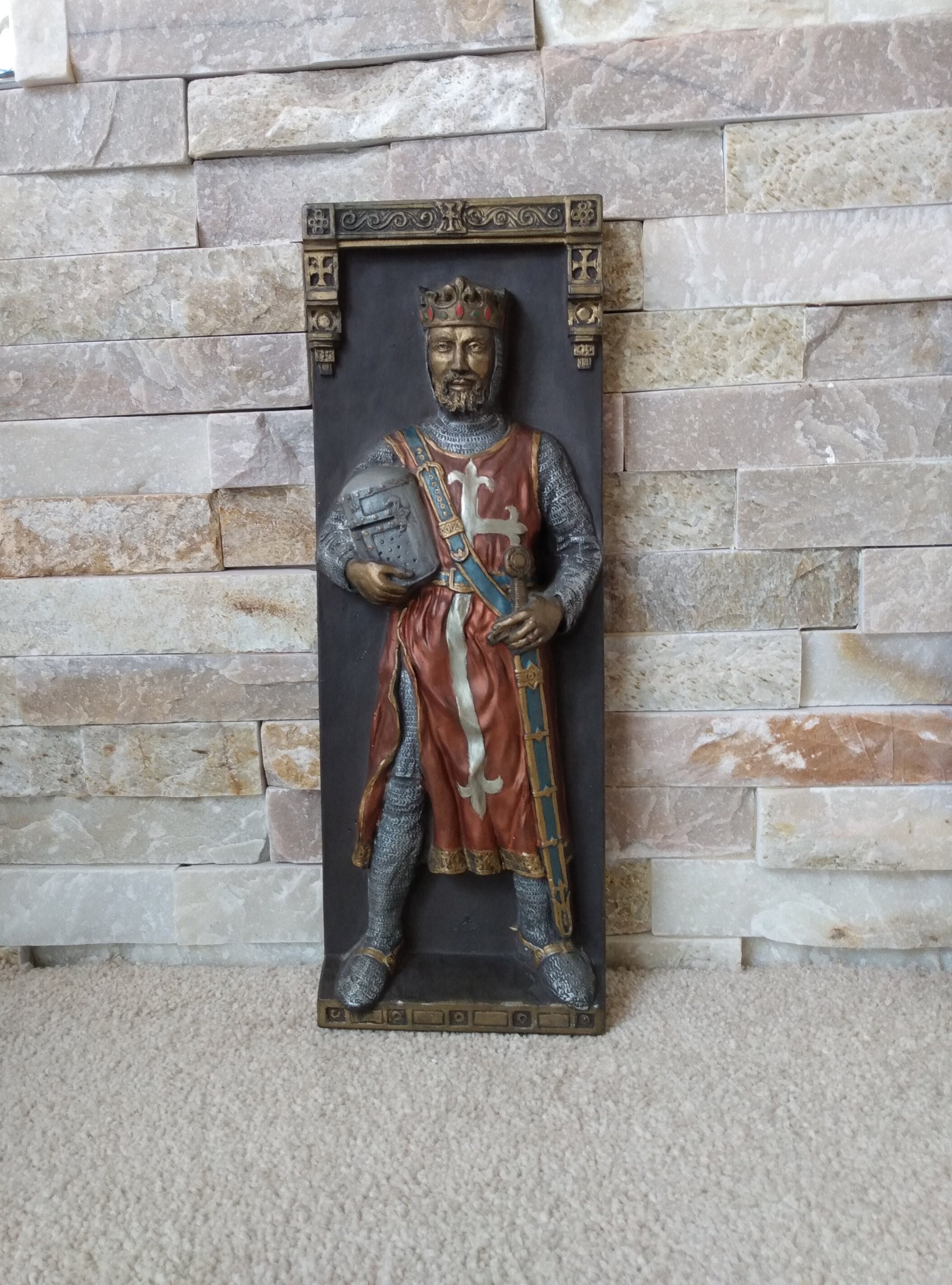 レリーフ壁掛け彫刻 MARCUS DESIGNS knight Marcus Designs Wall Plaque of King Richard I the Lionheart - Etsy UK