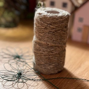 Hemp Twine 2 mm 100 g spool Natural Grey Beige Spool 35 m/39 yards Hemp Yarn Floral Decorations Jewelry by Art Shopa Craft