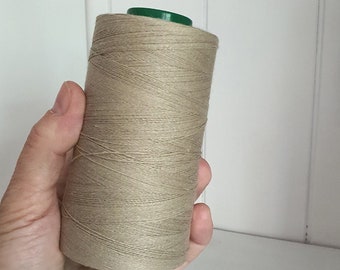 Natural Linen Thread Spool 1000 m hand & machine quilting sewing craft lace jewelry by Art Shopa Craft