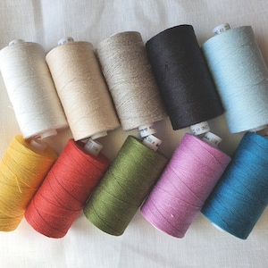 10 colors of Linen Threads, each Linen Spool 500 m Linen Threads for craft hand & machine quilting sewing craft lace jewelry