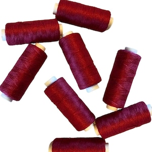 Linen Thread Claret x 100 meters spool Set of 1/5/10 Spools Czech Linen Threads hand & machine quilting craft lace jewelry Hemp Street 13