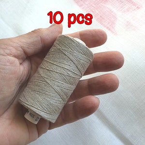 Linen Threads 10 colors of 10 pcs spool 500 m each Linen Threads for craft hand & machine quilting sewing craft lace jewelry Art Shopa Craft