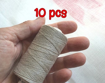 Linen Threads 10 colors of 10 pcs spool 500 m each Linen Threads for craft hand & machine quilting sewing craft lace jewelry Art Shopa Craft