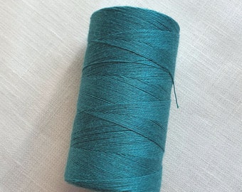 Dark Turquoise Linen Threads 500 m Spool Choose 1 or 5 spools hand & machine quilting sewing craft lace jewelry Art Shopa Craft