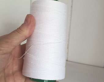 White Linen Thread 1000 m Spool hand & machine quilting sewing craft lace jewelry by Art Shopa Craft