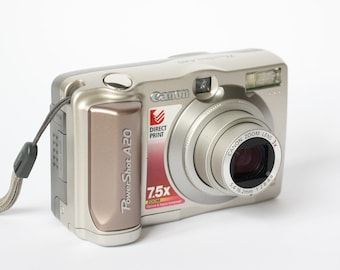 Digitalkamera Canon PowerShot A20 Canon Digicam 2000s Point and Shoot Digitale Y2K-Kamera Kompakte Vintage-Kamera Canon Digital Aesthetic