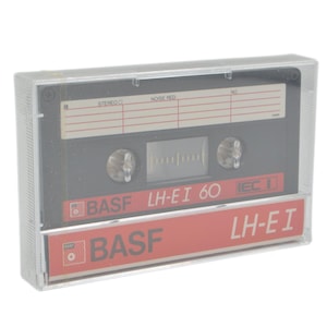 SEALED 80s Vintage Audio Cassette Blank Tape BASF LH-El 60 - New Unrecorded Cassette 60 Minute Tape