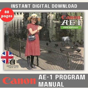 Authentic Canon AE-1 Program Manual Vintage Canon AE-1 Camera Instructions Manual Canon Camera Manual Camera Canon AE1 Program 70s Vintage