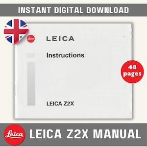 Original Leica Z2X Manual Digital Download Vintage Leica Camera Instructions Instant Download Manual for Leica 35mm Point and Shoot Camera